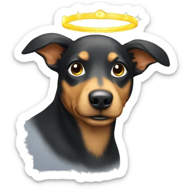 kelpie dog with angel halo sticker