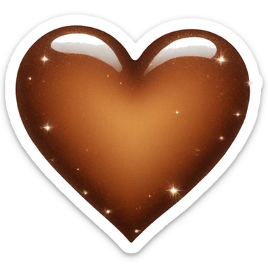 Brown heart with sparkles sticker