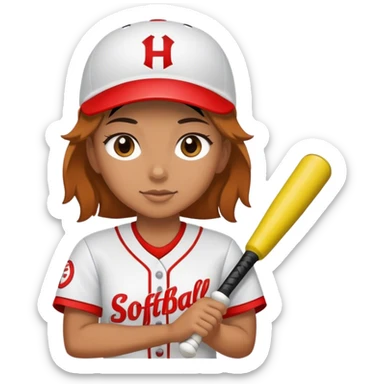 Softball player sticker