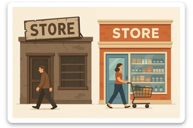 Convince store poor store & More sticker