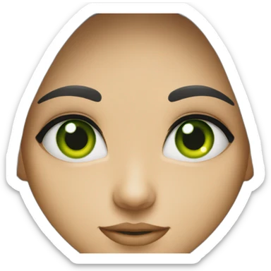 gazing girl in black shirt green eyes sticker