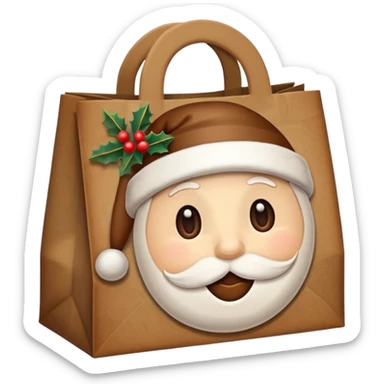 christmas paper lunch bag sticker