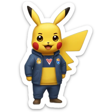 pikachu ted lasso sticker
