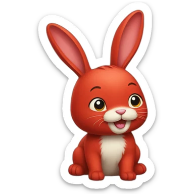 Red Bunny sticker