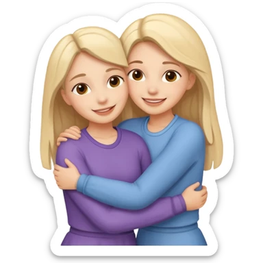 Hugging sister love sticker
