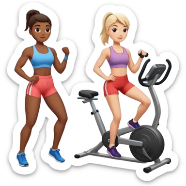 fitness girl and boy sticker