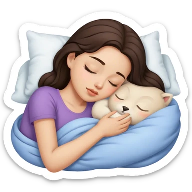 Brunette girl sleepin sticker