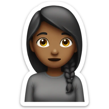 A girl feeling shy sticker