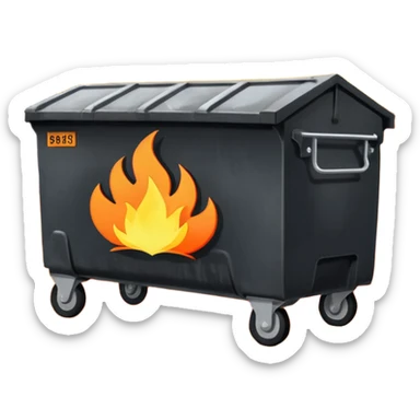 Flaming dumpster fire with the words "Indian government" on the dumpster. No typo. sticker