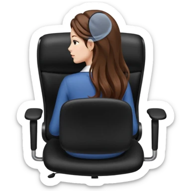 Woman from the Back of head with long hair sitting on an office chair sticker