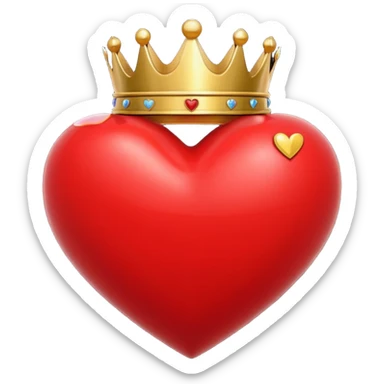 I want a red heart these emoji ❤️ and i also want a crown like this 👑 on it from front and it should be from a one side sticker