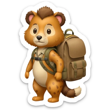  Safari Animal with Backpack  sticker