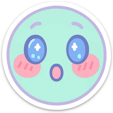 emoji rougissant et surpris, style kawaii sticker