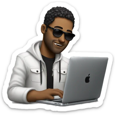 italian Music producer with a Macbook  sticker