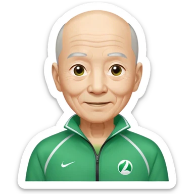 Oh Il-nam:  Age: 70s
Appearance: A frail old man with short gray bald hair, deep wrinkles, and a kind-looking smile.
Outfit: Green player tracksuit  sticker