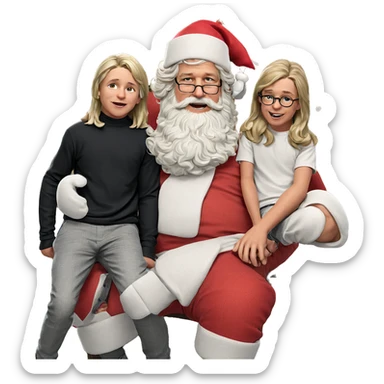 boys in santa hats sitting sticker