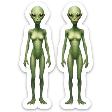 a reptilian alien woman full body sticker