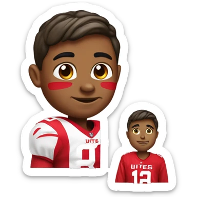 Boy Utah Utes fan in Jersey sticker