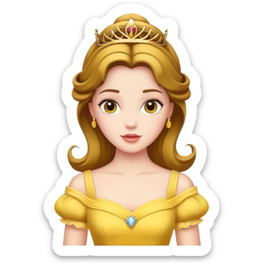 Belle princess with yellow dress sticker