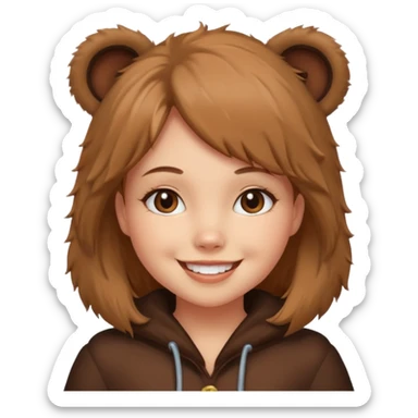 girl wearing bear costume sticker