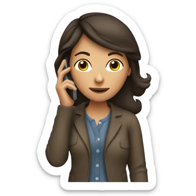 Brunette Woman talking on her cellphone sticker