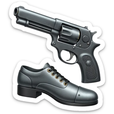 gun pointing at foot sticker