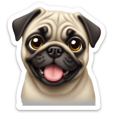Cute pug sticker