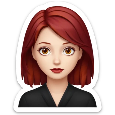 Westie with dark red hair and hazel eye woman sticker
