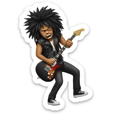 Rocker headbanging sticker