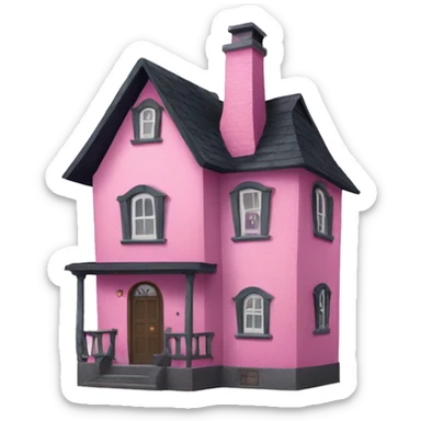 pink coraline house sticker