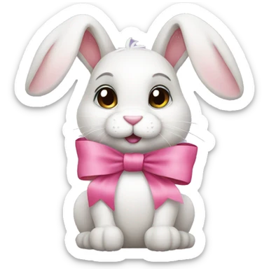 bunny with bows sticker