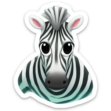 Zebra snorkeling  sticker