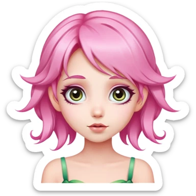 Beautiful fairy with pink hair and big gorgeous eyes sticker