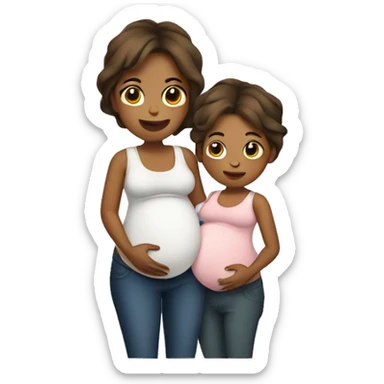 Pregnant mom with another baby  sticker