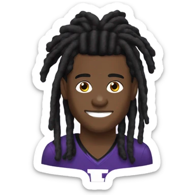 Lamar Jackson with dreads sticker