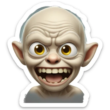 Angry laughing Gollum sticker