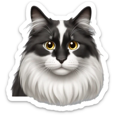lack-and-white cat domestic long-haired sticker