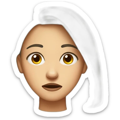 Irritated annoyed woman face sticker