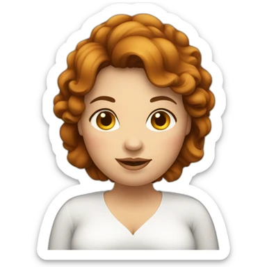 obese-woman-big-belly-cheveux-marron sticker