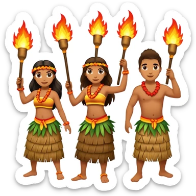 Hawaiian fire dancers sticker