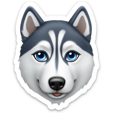 husky siberiano con ojos de color azul y con mancha de 3 hojas en la frente sticker