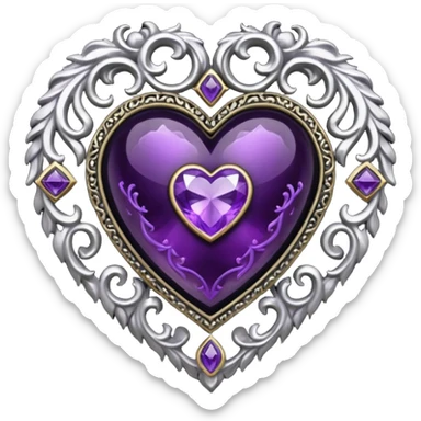 goth heart with a dark crystal cameo sticker