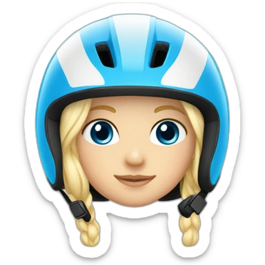 Cuteblonde blue eyes bike helmet sticker