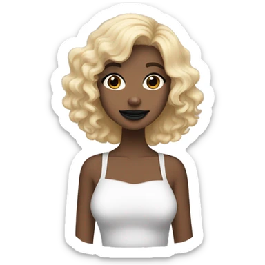 pretty blonde lady with her part black part whiten bernedoodle sticker