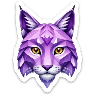 Lynx made of crystals that's purple sticker