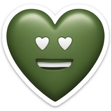 military green heart sticker