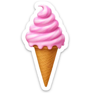 Pink swirl ice cream  sticker