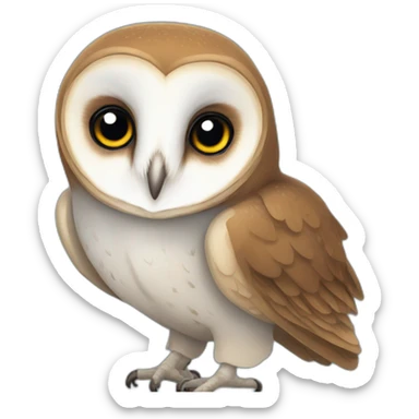 dark bleu barn owl sticker