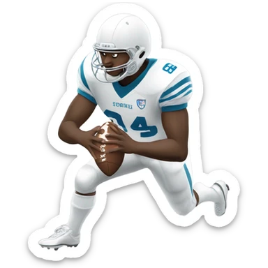 White football player catching ball sticker