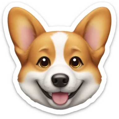 smiling corgi dog sticker